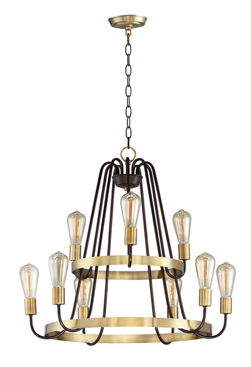 Maxim 11737OIAB Haven Nine Light Chandelier, Oil Rubbed Bronze / Antique Brass Main Image.jpg