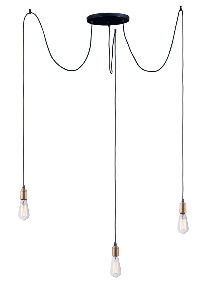 Maxim 12123BKAB Early Electric Three Light Pendant, Black / Antique Brass Main Image.jpg