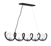 Maxim 35105CDBKPN Curlicue Five Light Pendant, Black / Polished Nickel Main Image.jpg