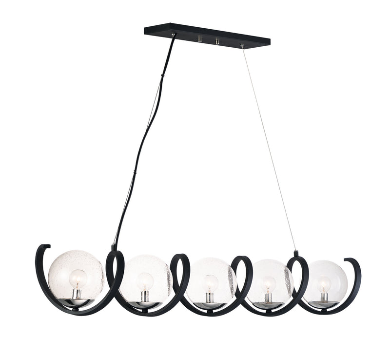 Maxim 35105CDBKPN Curlicue Five Light Pendant, Black / Polished Nickel Main Image.jpg