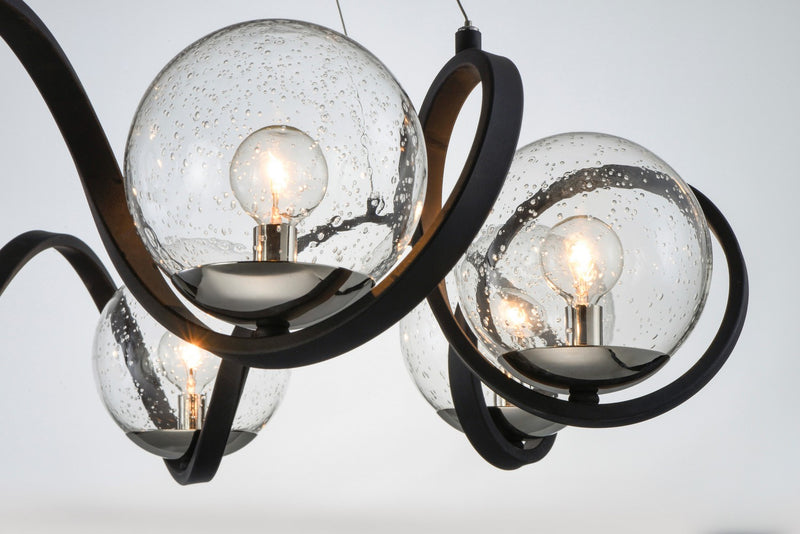 Maxim 35108CDBKPN Curlicue Eight Light Pendant, Black / Polished Nickel Alternate Image 2.jpg