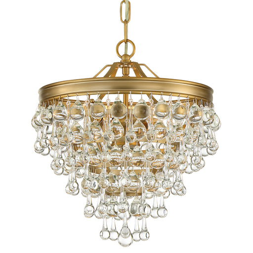 Crystorama 130-VG Calypso Three Light Mini Chandelier Vibrant Gold Main Image.jpg