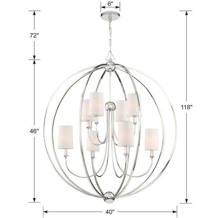 Crystorama 2246-PN Sylvan Eight Light Chandelier Polished Nickel Alternate Image 2.jpg