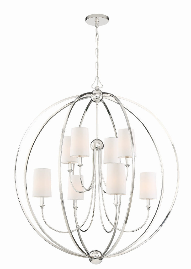 Crystorama 2246-PN Sylvan Eight Light Chandelier Polished Nickel Main Image.jpg