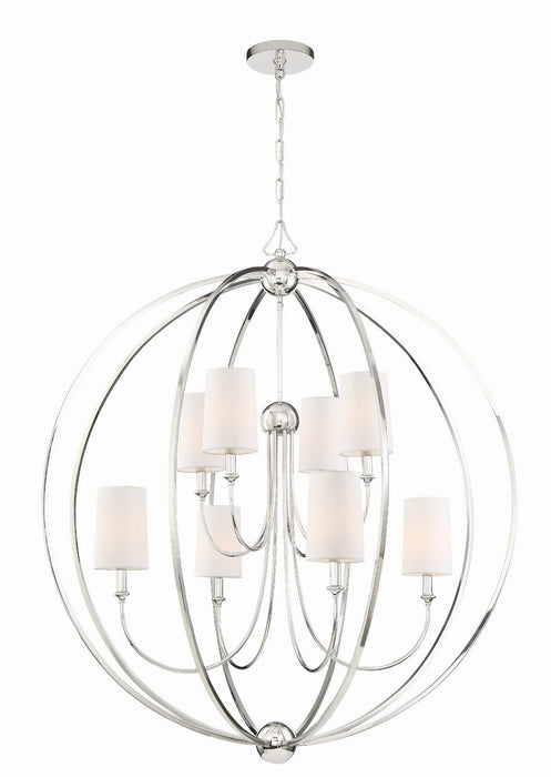 Crystorama 2246-PN Sylvan Eight Light Chandelier Polished Nickel Main Image.jpg