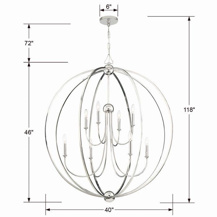 Crystorama 2246-PN_NOSHADE Sylvan Eight Light Chandelier Polished Nickel Alternate Image 2.jpg