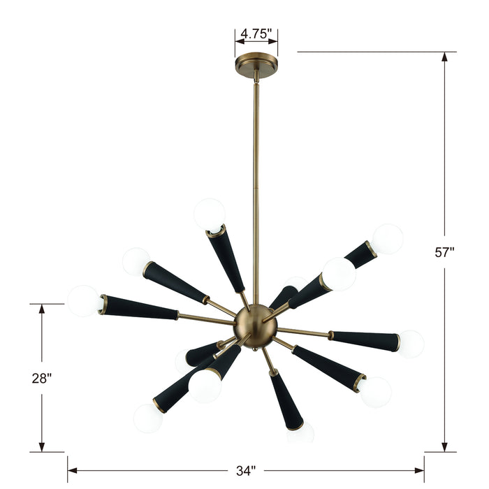 Crystorama 3812-AG Zodiac 12 Light Chandelier Aged Brass Alternate Image 4.jpg