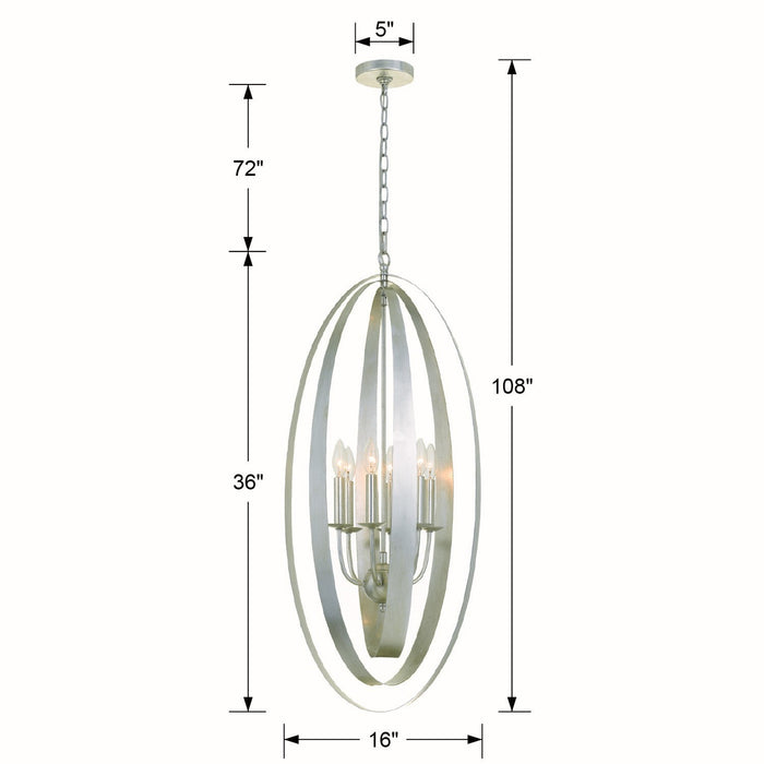 Crystorama 597-SA Luna Six Light Chandelier Antique Silver Alternate Image 4.jpg