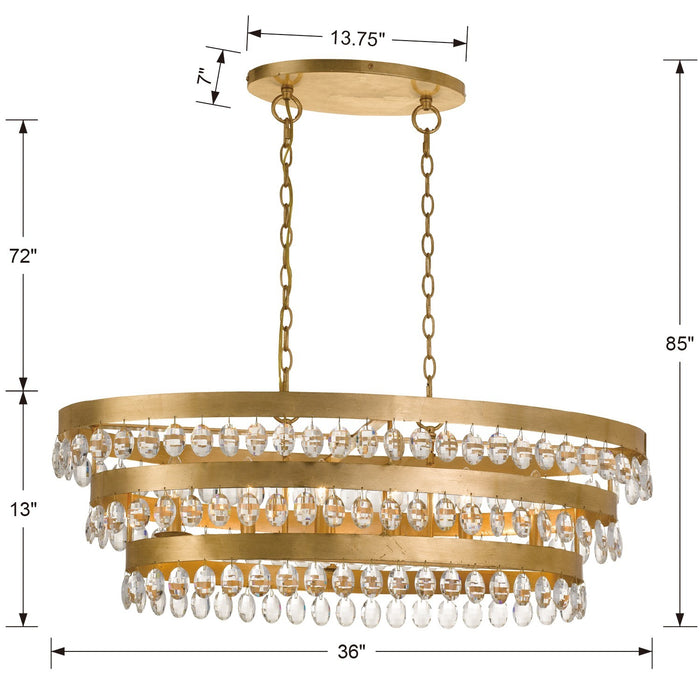 Crystorama 6107-GA Perla Six Light Chandelier Antique Gold Alternate Image 2.jpg