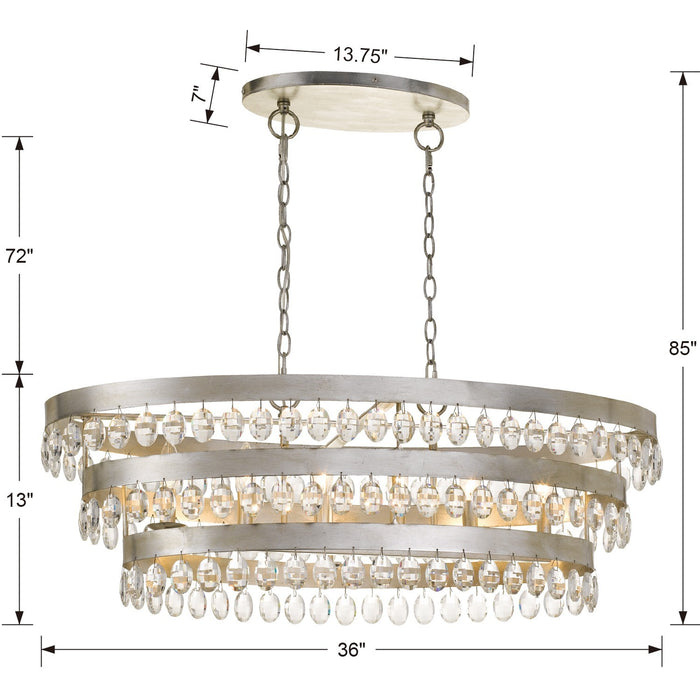 Crystorama 6107-SA Perla Six Light Chandelier Antique Silver Alternate Image 2.jpg