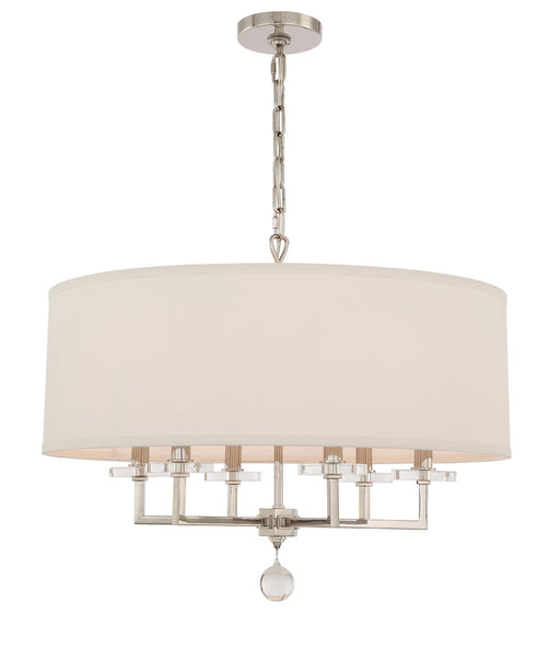 Crystorama 8116-PN Paxton Six Light Chandelier Polished Nickel Main Image.jpg