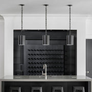 Crystorama 8680-MK-WH Alston One Light Mini Chandelier Matte Black / White Alternate Image.jpg