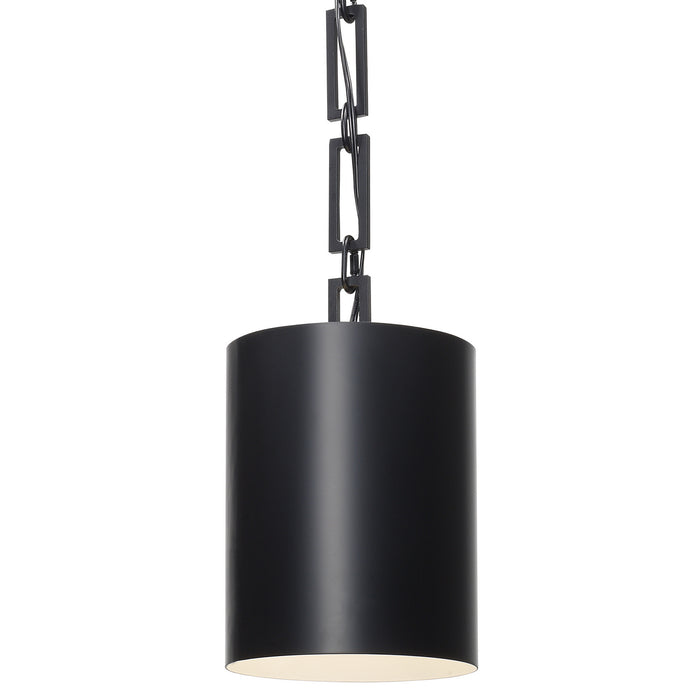 Crystorama 8680-MK-WH Alston One Light Mini Chandelier Matte Black / White Main Image.jpg