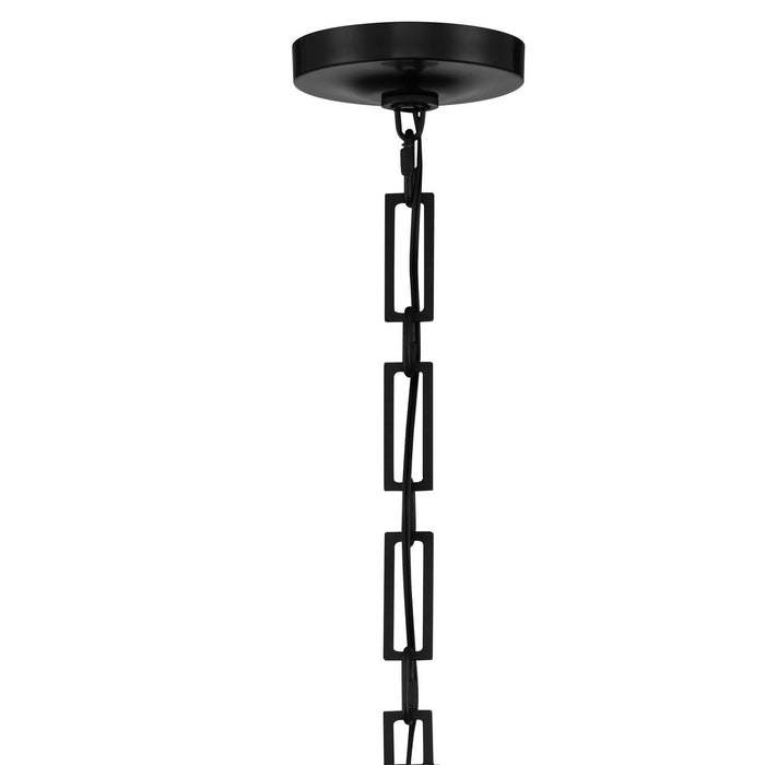Crystorama 8683-MK-WH Alston One Light Chandelier Matte Black / White Alternate Image 2.jpg