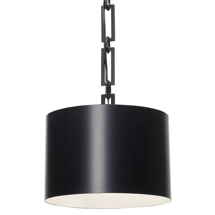 Crystorama 8683-MK-WH Alston One Light Chandelier Matte Black / White Main Image.jpg