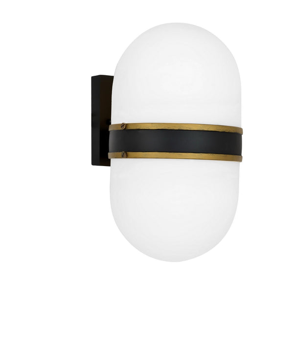 Crystorama CAP-8504-MK-TG Capsule Two Light Outdoor Wall Sconce Matte Black / Textured Gold Main Image.jpg