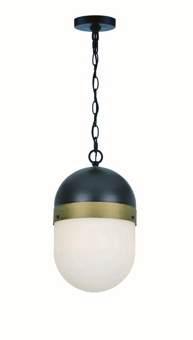 Crystorama CAP-8507-MK-TG Capsule One Light Outdoor Pendant Matte Black / Textured Gold Main Image.jpg
