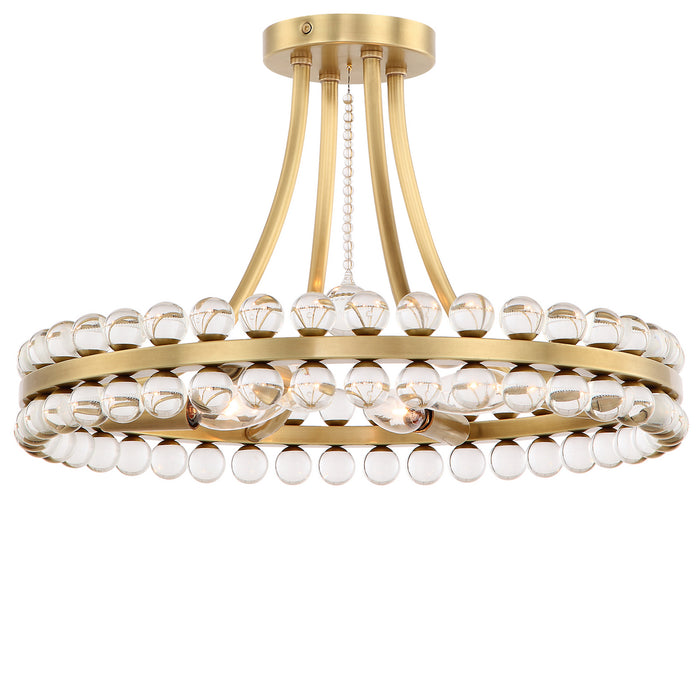 Crystorama CLO-8894-AG Clover Four Light Semi Flush Mount Aged Brass Main Image.jpg