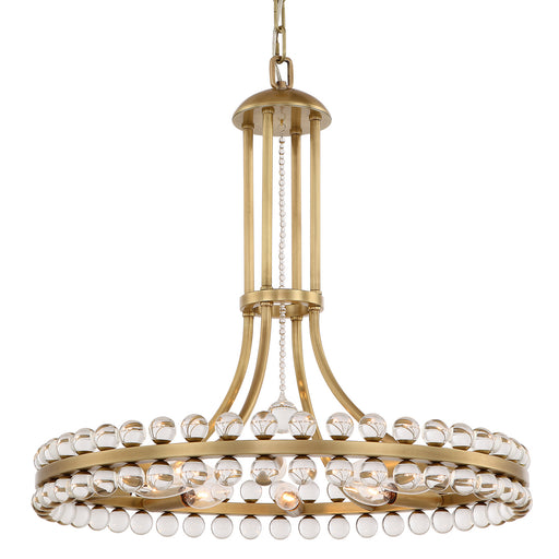 Crystorama CLO-8898-AG Clover Eight Light Chandelier Aged Brass Main Image.jpg