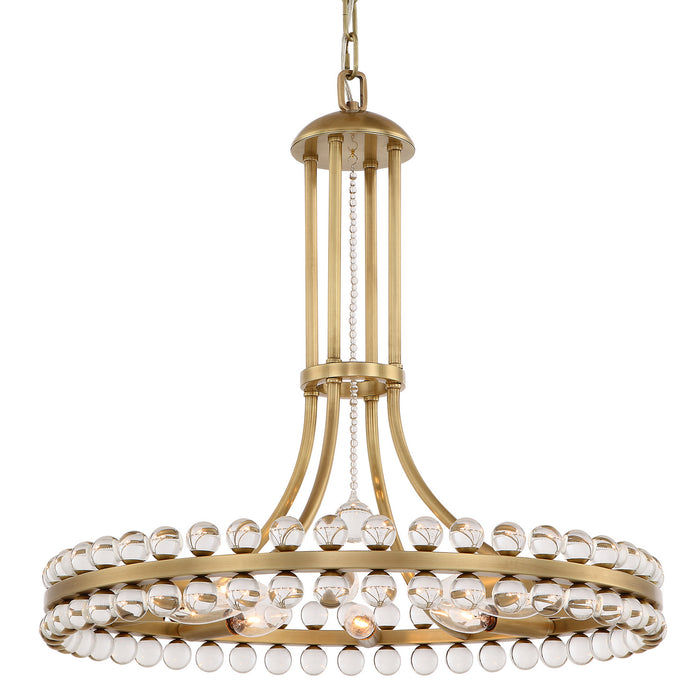 Crystorama CLO-8898-AG Clover Eight Light Chandelier Aged Brass Main Image.jpg