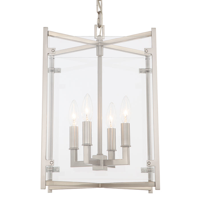 Crystorama DAN-8796-BN Danbury Four Light Chandelier Brushed Nickel Main Image.jpg