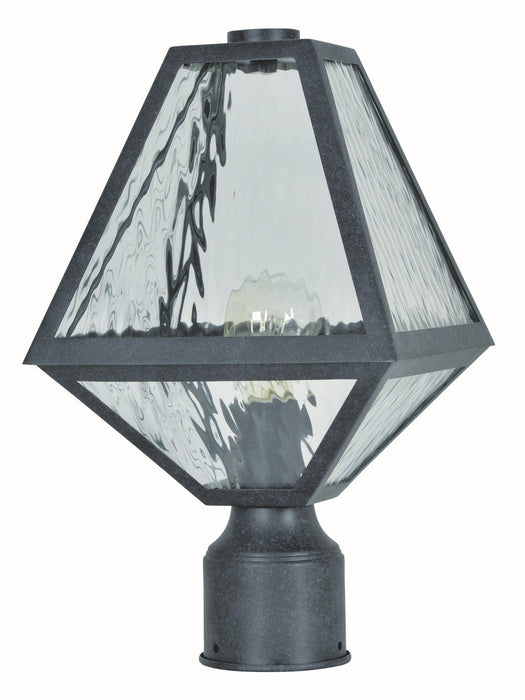 Crystorama GLA-9707-WT-BC Glacier One Light Outdoor Post Mount Black Charcoal Main Image.jpg
