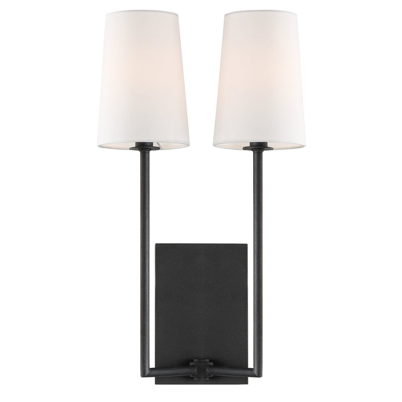 Crystorama LEN-252-BF Lena Two Light Wall Sconce Black Forged Main Image.jpg