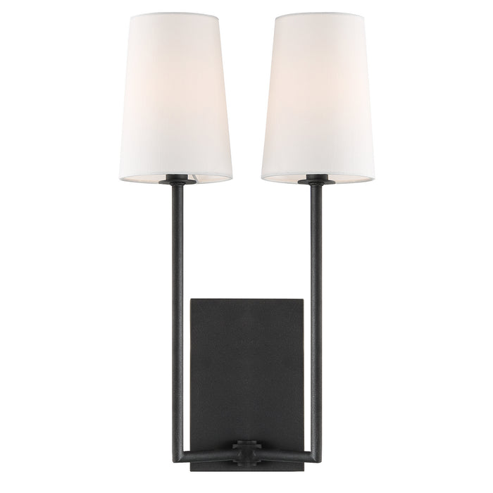 Crystorama LEN-252-BF Lena Two Light Wall Sconce Black Forged Main Image.jpg