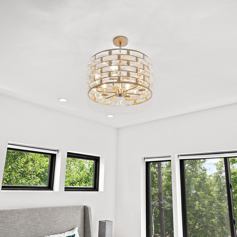 Crystorama MER-4866-GA Meridian Six Light Chandelier Antique Gold Alternate Image 4.jpg