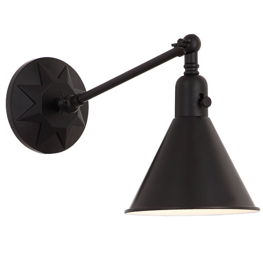 Crystorama MOR-8800-MK Morgan One Light Wall Sconce Matte Black Main Image.jpg
