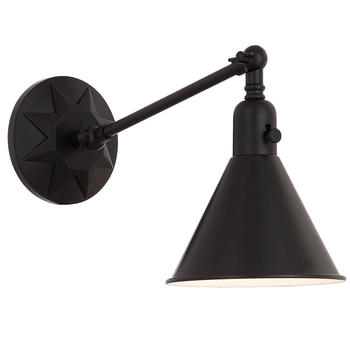 Crystorama MOR-8800-MK Morgan One Light Wall Sconce Matte Black Main Image.jpg