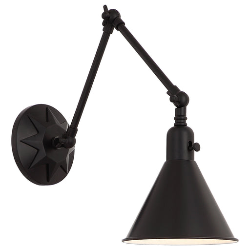 Crystorama MOR-8801-MK Morgan One Light Wall Sconce Matte Black Main Image.jpg