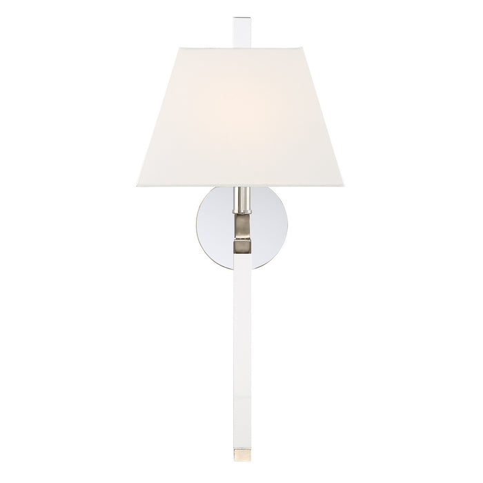 Crystorama REN-261-PN Renee One Light Wall Sconce Polished Nickel Main Image.jpg