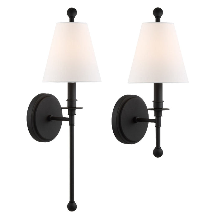 Crystorama RIV-382-BF Riverdale One Light Wall Sconce Black Forged Main Image.jpg