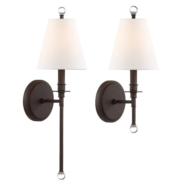 Crystorama RIV-382-DB Riverdale One Light Wall Sconce Dark Bronze Main Image.jpg