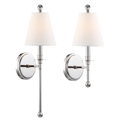 Crystorama RIV-382-PN Riverdale One Light Wall Sconce Polished Nickel Main Image.jpg