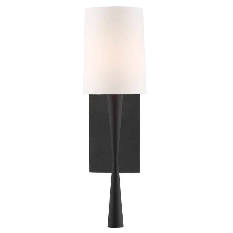 Crystorama TRE-221-BF Trenton One Light Wall Sconce Black Forged Main Image.jpg
