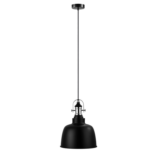 Eglo USA 202423A Gilwell One Light Pendant Matte Black and Chrome Main Image.jpg