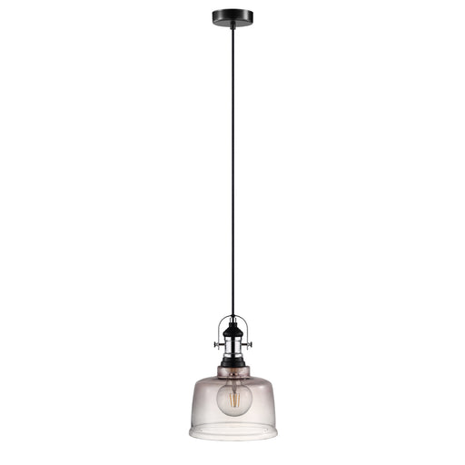 Eglo USA 202424A Gilwell One Light Pendant Matte Black and Chrome Main Image.jpg