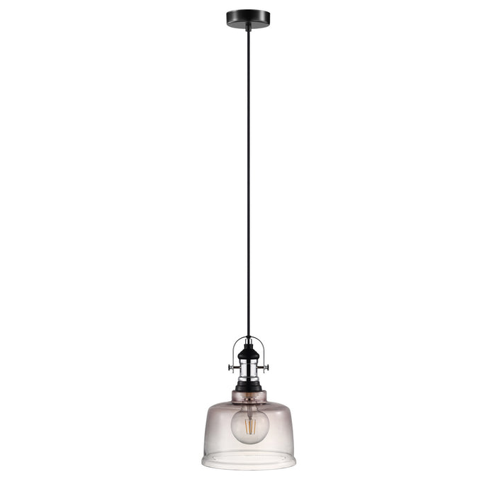 Eglo USA 202424A Gilwell One Light Pendant Matte Black and Chrome Main Image.jpg