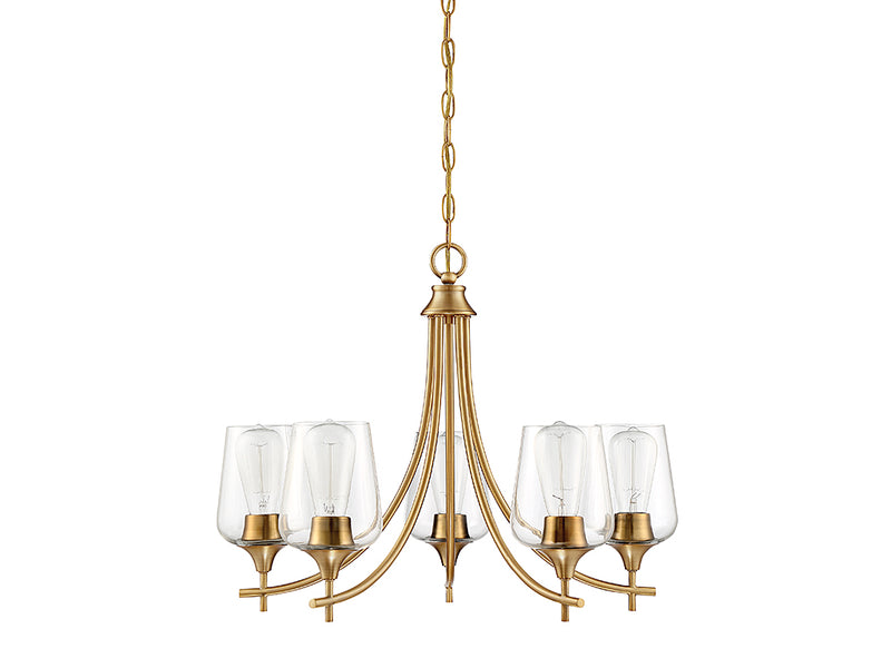 Savoy House 1-4032-5-322 Five Light Chandelier, Warm Brass (2)
