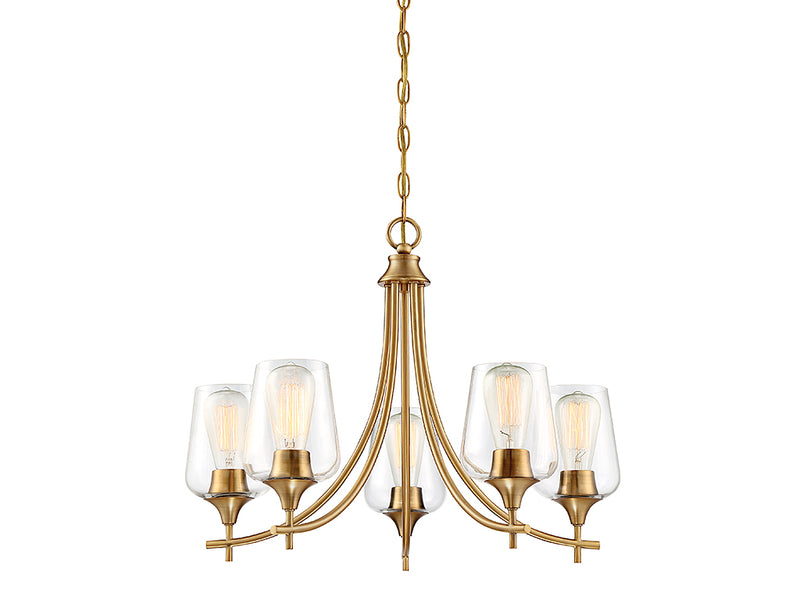 Savoy House 1-4032-5-322 Five Light Chandelier, Warm Brass (3)