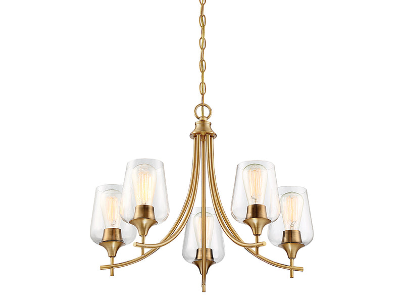 Savoy House 1-4032-5-322 Five Light Chandelier, Warm Brass (4)