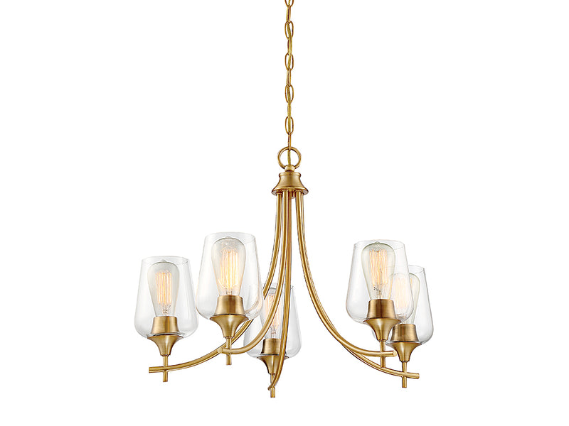 Savoy House 1-4032-5-322 Five Light Chandelier, Warm Brass (5)