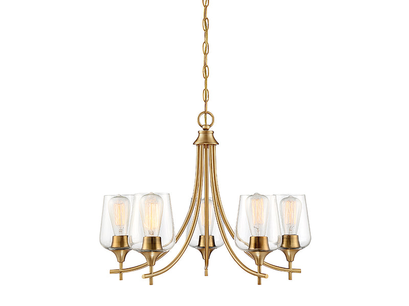 Savoy House 1-4032-5-322 Five Light Chandelier, Warm Brass