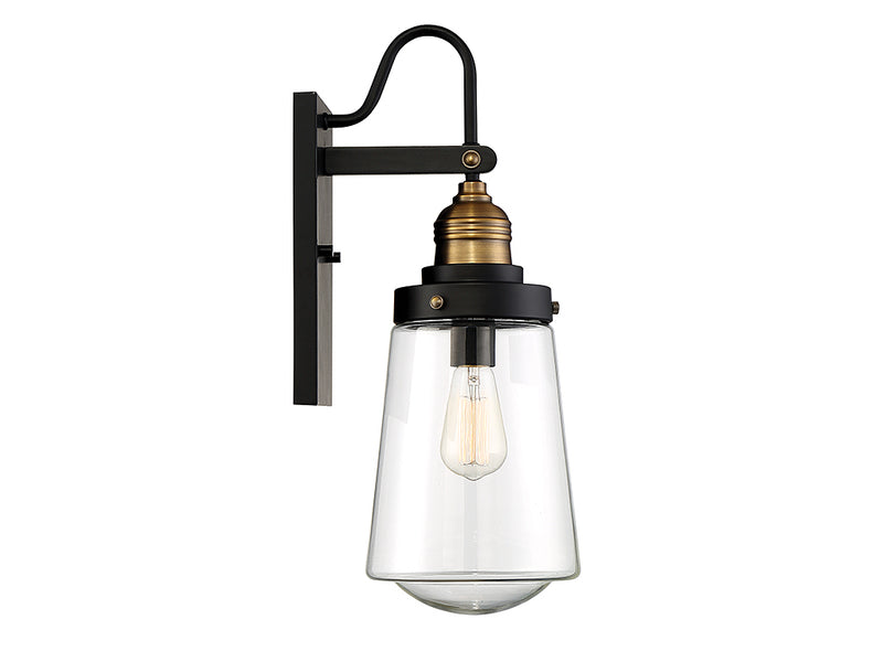 Savoy House 5-2066-51 One Light Wall Mount, Vintage Black w/Warm Brass (5)