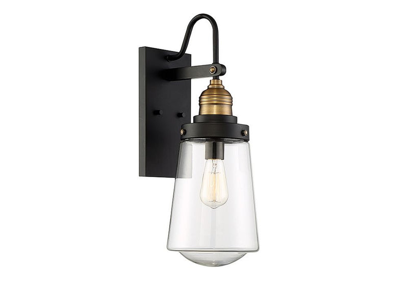 Savoy House 5-2066-51 One Light Wall Mount, Vintage Black w/Warm Brass