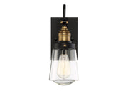 Savoy House 5-2067-51 One Light Wall Mount, Vintage Black w/Warm Brass (2)