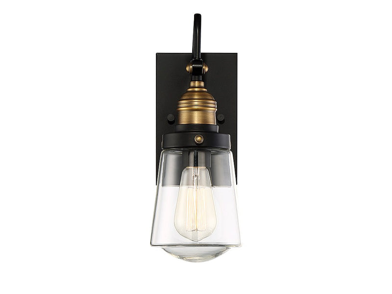 Savoy House 5-2067-51 One Light Wall Mount, Vintage Black w/Warm Brass (2)