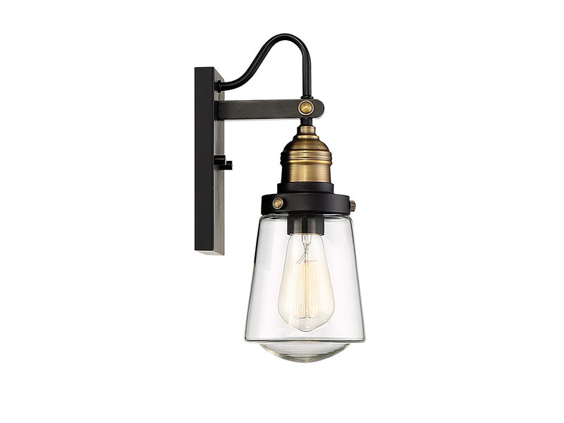 Savoy House 5-2067-51 One Light Wall Mount, Vintage Black w/Warm Brass (5)